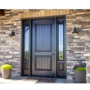 New Design Exterior Luxury Steel Metal Pivot Entry Front Doors With Side Lights