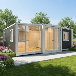 New Design Half Glass Curtain Wall 20ft 40ft Casa Prefabricated Expandable Container Modern case Modular Design Home