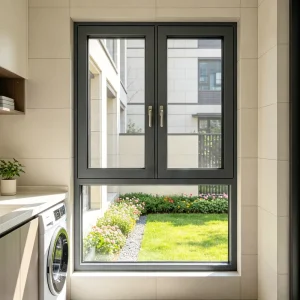 New Design Laminated Safety Soundproof Anti Theft Multi Point Lock Aluminum Casement Window for Meditation Room