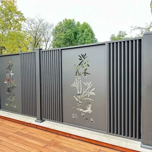 New Design Modern Black Gold Art Balcony Stairs Aluminum Railing