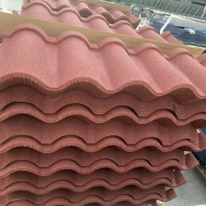 New Design Waterproof Building Materials Stone Coated Metal Roof Spanish Tiles for Temple Resort Houses
