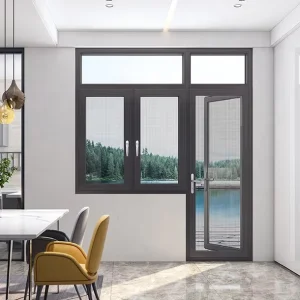 New Grill Door Designs Commercial Exterior Use Metal Frame Glass Casement swing Door Aluminium Doors for Sale