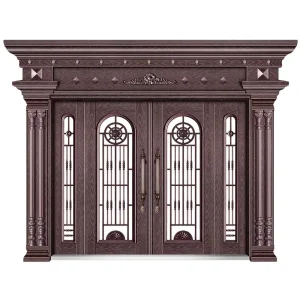 New Product Modern Double Non Standard Exterior Steel Door with Glass