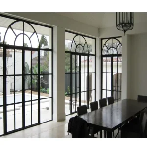 New Simple Iron Window Top Round Steel Window Grill Design Double Glazed Iron Casement Windows Doors Frame