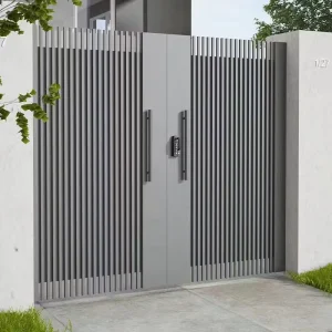 New style Main Entrance Designed Metal Automatic Sliding Door Electric Telescopic Villa Driveway Exterior Aluminum 3D Modeling