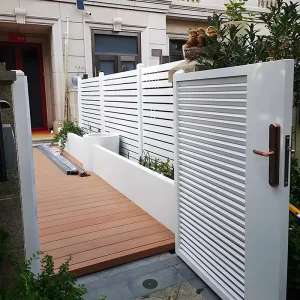 No Dig Outdoor Decorative Aluminum Black Metal Square Tube Steel Garden Slat Fence Boards