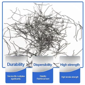 OEM Accepted 1.0x50mm Bundled Hooked End Steel Fiber for Concrete Anti Crack Reinforcement Fiber
