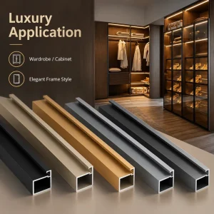 OEM High Strength 6063 Aluminum Extrusion Slim Frame Cabinet Door Frame Aluminum Profile for Luxury Kitchen Furniture