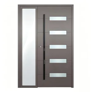 OEM Hurricane Impact Matte Black Corrosion Resistant Impact Panel Weather Proof Door with Transom Window