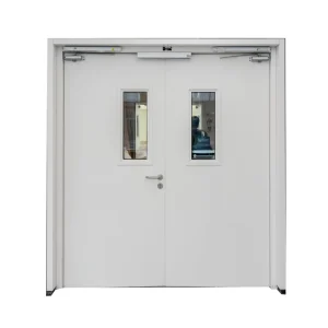 OEM ODM Customized Galvanized Steel Fireproof Smoke Proof Fire Door Steel Emergency Fire Rated Door for Mall Apartment
