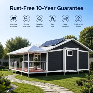 Off Grid Solar Ready 20ft Prefabricated House with Water Filtration System for Remote Jungle and Mountain Living Assets