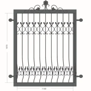 Ornamental Wrought Iron Window Security Grill Bars