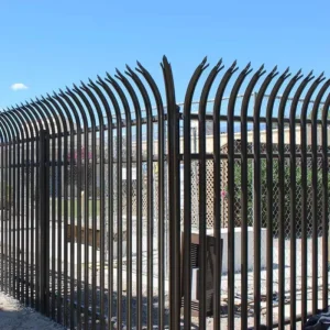 Outdoor 7ft Horizontal Wrought Iron Palisade Steel Tubular Fence, Square Tube Top Rod, Farm Use