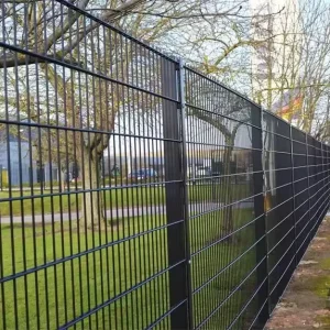 Outdoor 868 Green Galvanized Powder-Coated Twin Wire Welded Fence Gate