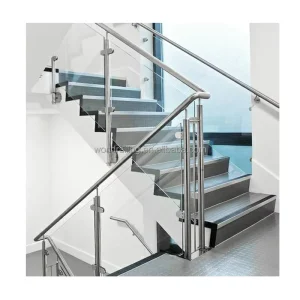 Outdoor Balcony Railing Interior Stair Railing Stainless Steel Glass Railing