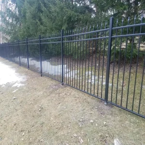 Outdoor Black Metal Fence Panel Wrought Iron Fencing Ornamental Iron Fence 6×8 Galvanized Steel Picket Fence