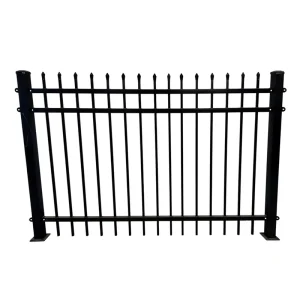 Outdoor Galvanized 8×8 Steel Fence Panels Vertical Metal Fencing For Residential Buildings