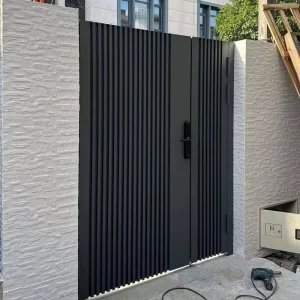 Outdoor Industrial Metal Driveway Entry Swing Aluminum Fence Gate for Houses