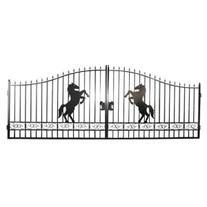 Outdoor Large Double Door Iron Gates Wrought Iron Gate