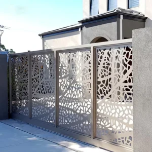 Outdoor Laser Cut Landscape Trellises Panel Metal Aluminum in Wooden Hide View Door Garden Fence Designs