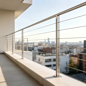 Outdoor Low Maintenance Designs Stainless Black Cable Balustrade Handrail Deck Railing