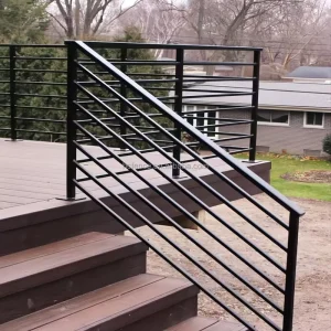 Outdoor Metal Balustrades Railing Systems Galvanized Steel Powder Coated Custom Balcony Stair Railings