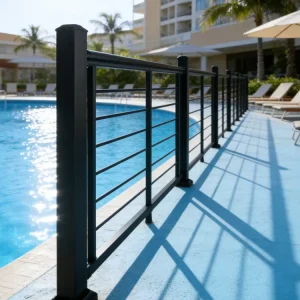 Outdoor Modern Stainless Steel Galvanized Steel Rectangular Tube Railing Black Balcony Corridor Stair Rust Resistant Metal