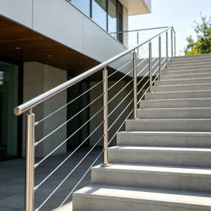 Outdoor Stainless Black Cable Balustrade Handrail Deck Railing