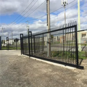 Outdoor Wrought Iron Sliding Gate for Industrial and Warehouse Fencing and Trellis