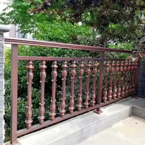 Outside Banister Terrace Railings Galvanized Residential Metal Balcony Guardrail Square Tubular Design Porch Railing for Europe