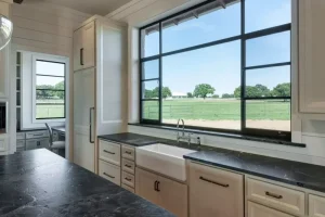 PAN STEEL Luxury Handcrafted Steel Fixed French Design Windproof Security Tempered Glass Windows Steel Door