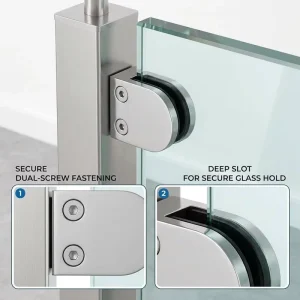 PC Metal High Quality 304 Stainless Steel Flat Back Glass Clamp for Balcony Railing
