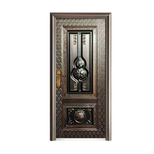 PHIPULO Ultra Minimal Steel Entry Door Multi Lock Security Front Door for Contemporary Homes