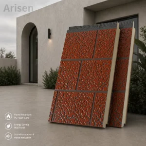 PIR Aluminum Sandwich Metal Wall Panels Eco Friendly Fire Resistant Water Resistant 3 Year Warranty for Prefab House Villa