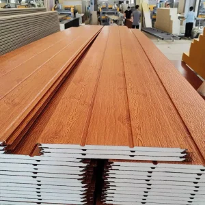 Exterior Metal Wall Panel PU Foam Insulated Sandwich Panel Decorative Wall Panel Polyurethane Board for Warehouses and Outdoor Hotels