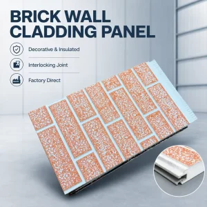 Brick-Pattern PU Wall Panels, Modern Insulated Exterior Wall Panels, Brick-Pattern and Metal-Engraved Panel Design