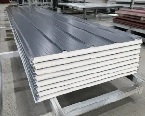 Metal Roofing Panel with PU Insulation, Fire-Resistant and Waterproof Exterior Sandwich Panel