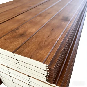 Exterior Wood Acoustic Metal Decorative Polyurethane Foam Sandwich Panel for Outdoor PU Composite House Walls