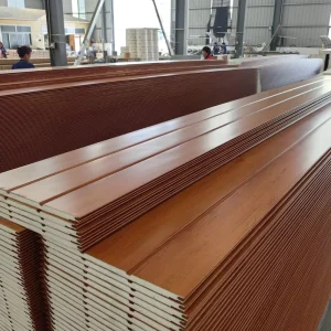 PU Fire-Resistant Thermal-Insulated Sandwich Panel, Modern Steel Decorative Weatherproof Insulated Wall Panel for Exterior Walls, Cold Storage, and Hotels