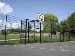 PVC Coated 3D Curved Fence Welded Wire Mesh Sport Security Fence V-Shaped Curve Design Court Stadium Fence