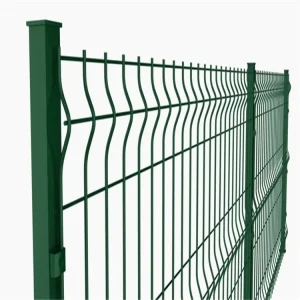 PVC-Coated 3D Curved Welded Wire Mesh Garden Fence Panel, Galvanized Steel