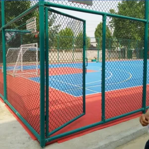 PVC-Coated Chain Link Wire Fence for Football Futsal and Basketball Courts