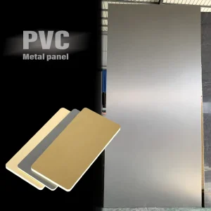 PVC Metal Wall Panels with Bamboo Charcoal Texture and Wood Veneer for Exhibition Halls and Commercial Spaces