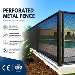 Perforated Metal Fence Panel Decorative Punching Fence Wall Privacy Fence Custom Manufacturer