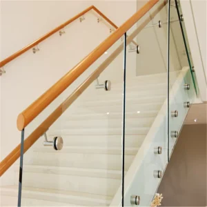Polished Stainless Steel Tempered Glass Standoff Railing for Indoor Duplex Villa Balcony