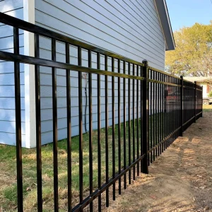 Portable Black Steel Security Fence Panels Rustproof Patio Fence