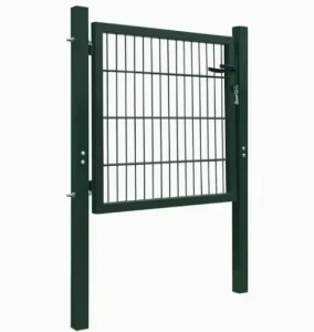 Powder-Coated 100 x 200 cm Galvanized Security Single and Double Swing Garden Gate for 3D Welded Wire Mesh, Square or Round Post
