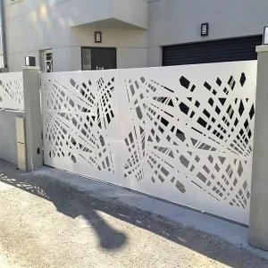 Powder-Coated Aluminum Alloy Decorative Screen Door, Custom Size, Single Entry Gate for Construction Sites