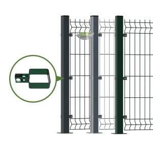Powder-Coated Galvanized Steel Welded Curved Wire Mesh Fence Panel, 3D