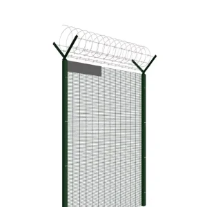 Powder Coated Heat Treated Clear View High Security Anti Climb 358 Fence with 3D Modeling for Prison and Railway Applications